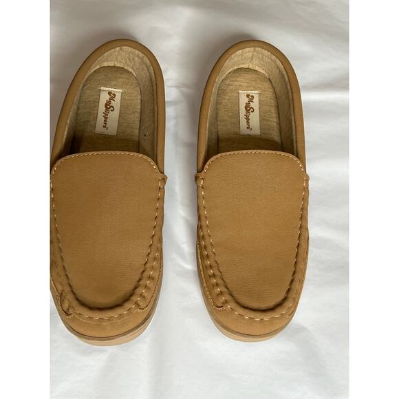 My Slippers womens size 9 moccasins leather tan memory foam  comfycore, casual - Picture 4 of 9